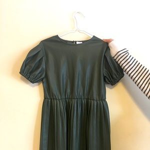 Green faux leather dress kids